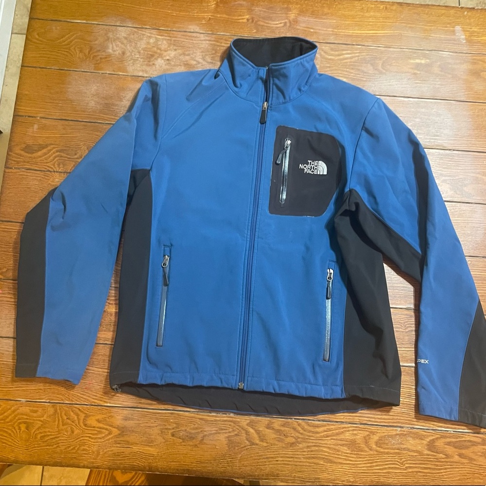 The North Face Men's Full Zip Jacket Softshell Size Med TNF APEX Navy Blue